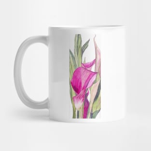 Pink Calla Lily watercolour painting Mug